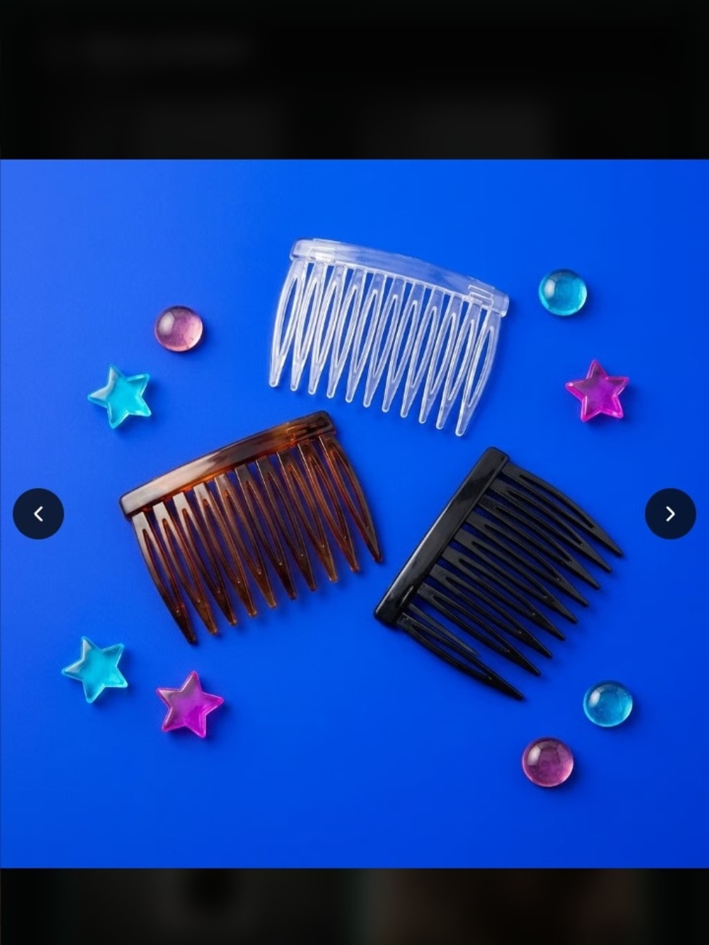 Brand New Scunci Hair Comb Set - Clear, Brown & Black
